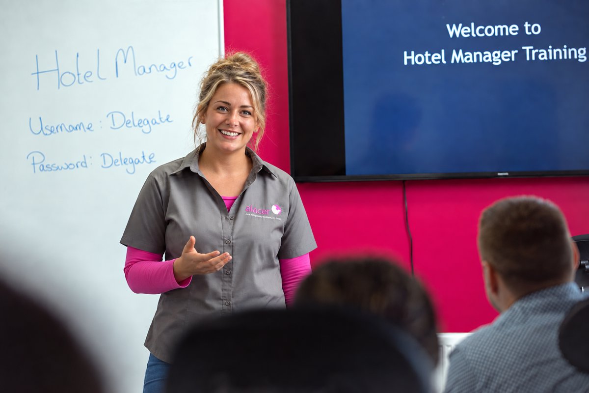 Alacer trainer leading a Hotel Manager training session